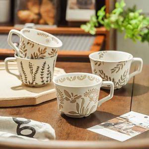 Tazas de Café de Cerámica Modernas Hechas a Mano con Diseño de Dibujos Animados, Regalo para Fiestas, Color y Logotipo Personalizables, Capacidad de 301-400 ml - Product Image 1