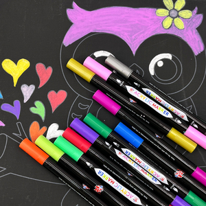 Tùy chỉnh cảm thấy bàn chải kép <span class=keywords><strong>tip</strong></span> đánh dấu bông lõi <span class=keywords><strong>tip</strong></span> nước dựa trên các loại kép <span class=keywords><strong>tip</strong></span> colour bút mực vĩnh viễn Acrylic đánh dấu - Product Image 5