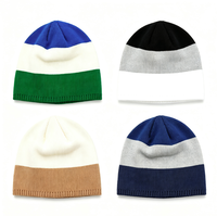 Casquette unisexe tricotée à rayures multicolores, style dessin animé américain, chaude et décontractée, idéale pour le sport et les activités de plein air, faible MOQ