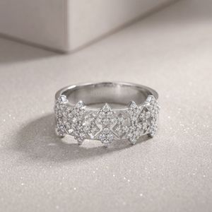 Anillo de Moissanita en Plata de Ley S925, Estilo Europeo Americano de Lujo, Diseño de Marca de Alta Gama, Joyería de Moda para el Dedo Índice - Product Image 5