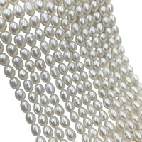 Collier de perles d'eau douce naturelles de 3-6 mm, forme de riz, petites perles, fabrication de bijoux semi-finis, vente en gros