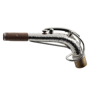 Saxophone alto en <span class=keywords><strong>cuivre</strong></span> phosphoreux plaqué argent martelé à la main avec col courbé et support renforcé, tenon de 24,5 mm, personnalisable - Product Image 1