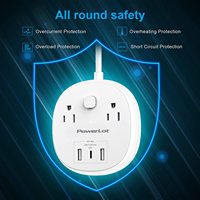 Regleta de Enchufes 5 en 1 con 2 Tomas de Corriente y 2 Puertos USB (PD 45W/USB C) para Teléfono Móvil y Cámara - Certificación ETL/FCC con 2 Años de Garantía