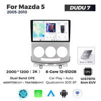 MEKEDE DUDU7 12 + 512G Car-play navegación GPS 2K pantalla reproductor Multimedia Android Car Audio Radio Auto para Mazda 5 2005-2010
