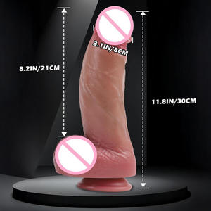 Extra grote zachte realistische gebogen dildo penis vrouwen seksspeeltjes voor masturbatie anale plug vleeskleur 100% waterdicht - Product Image 6