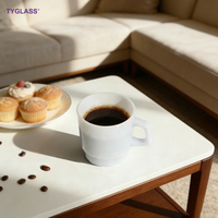 Vente en gros d'usine, tasses en verre coloré pour café et thé, tasses en verre personnalisées avec décalcomanie, tasses en verre coloré résistantes à la chaleur