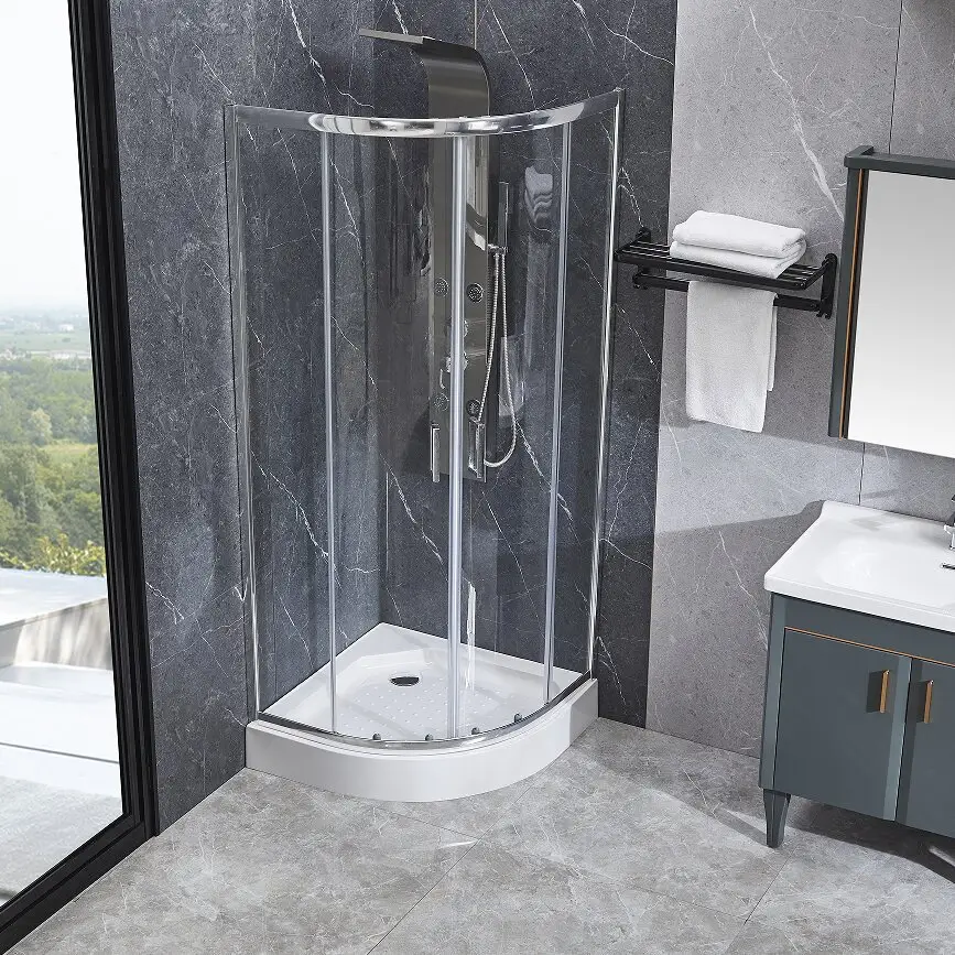 Box doccia bagno design moderno bianco a forma di arco bagno in vetro doccia porta scorrevole doccia