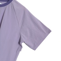 BSCI Hersteller Top Qualität Hot Selling Light Purple Patchwork Style Einfaches und lockeres Kurzarm-T-Shirt für Damen