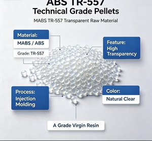 เม็ดพลาสติก ABS ใส TR-557  ความโปร่งแสงสูง  วัสดุเรซิน MABS สำหรับฉีดขึ้นรูป  ใช้สำหรับตัวเรือนไฟและกรอบจอแสดงผล - Product Image 1