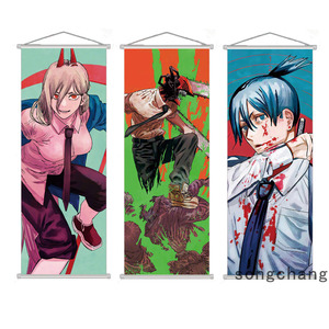Décorer suspendus photos 25*70cm dessin animé décoration murale affiche défilement Makima tronçonneuses personnage Anime mur défilement - Product Image 2