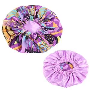 Wholesale African Pattern Satin Lining Bonnet Ankara Hair Bonnets Turban Cap