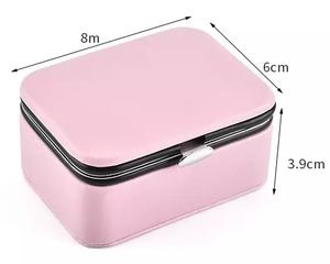 Estuche de Almacenamiento de Joyas de Cuero PU, Caja de Almacenamiento de Viaje Portátil y Bonita, Embalaje de Terciopelo para Anillos, Pulseras y Collares, Espejo, Cierre de Cremallera Ele Queen - Product Image 4
