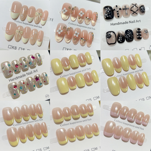<span class=keywords><strong>Faux</strong></span> <span class=keywords><strong>ongles</strong></span> en acrylique ultra-courts, transparents, mignons, souples, à presser, faits à la main, 10 pièces, <span class=keywords><strong>avec</strong></span> étiquette privée - Product Image 4