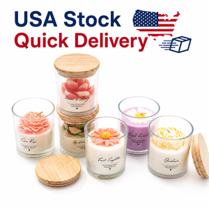 Vela Aromática AIKUN USA, Hecha a Mano con Cera de Soya, en Frasco de Vidrio con Forma de Flor, de Larga Duración, para Regalo de Navidad - Product Image 1
