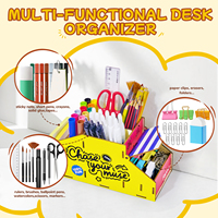Boîte de rangement de table pour jouets éducatifs Joycat, multifonctionnelle, porte-crayons en bois mignon, boîte à crayons scolaire pour enfants