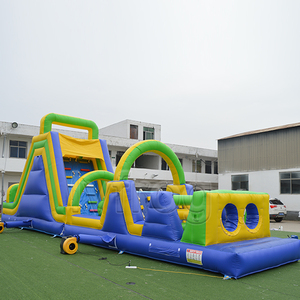 Carrera de obstáculos inflable a precio de fábrica con tobogán, juego deportivo inflable interactivo para fiestas al aire libre - Product Image 2
