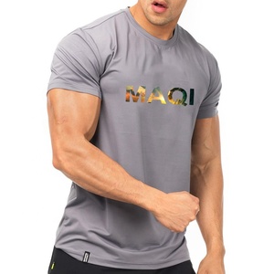 Áo Thun Trắng Máy Ép Nhiệt Tùy Chỉnh Nhà Máy Quần Áo Áo Thun Thể Thao Nam Tập Gym Áo Thun Cổ Tròn Đồ Họa - Product Image 1