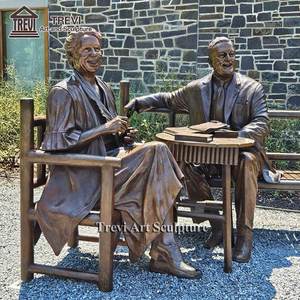 Città Street ornamento di dimensioni reali bronzo <span class=keywords><strong>vecchio</strong></span> uomo <span class=keywords><strong>e</strong></span> donna statue per la vendita - Product Image 4