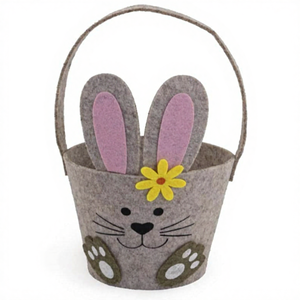 Bolsa/Cesta de Regalo de Fieltro de Pascua Internacional de Boston, 7 x 6 Pulgadas, Conejito Marrón, Hecho en China - Product Image 1