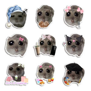 Breloques plates en résine à thème Meme amusant 'Je suis juste une fille, hamster <span class=keywords><strong>triste</strong></span>' pour la création de décorations de fêtes DIY, porte-clés et cadeaux de fêtes - Product Image 4