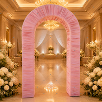 Arche en forme de U MUWEI avec housse en tissu plissé pour la décoration d'arrière-plan d'entrée de mariage, de fête, d'événement ou de cérémonie d'anniversaire