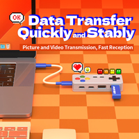 Nuevo Hub USB 2025 para Consola de Juegos, Base de Conexión para Computadora de PVC, Creativa, Portátil, Mini, de Escritorio, con 4 Puertos USB 2.0 y Tipo C