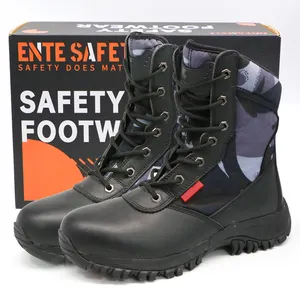 ENTE SAFETY Fashion design resistente alle forature scarpe da lavoro per uomo scarpe superiori in pelle di mucca liscia