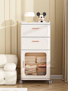 8027-1 Household <strong>Storage</strong> Cart 1 <strong>Draw</strong> +1 Cabinet Plastic Drawer <strong>Storage</strong> Cabinets for Clothes - Product Image 6