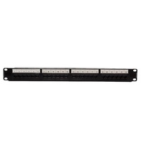1U 24 UTP Panel Tempel Terpasang Rak Port dengan Rj45 Modular Jack