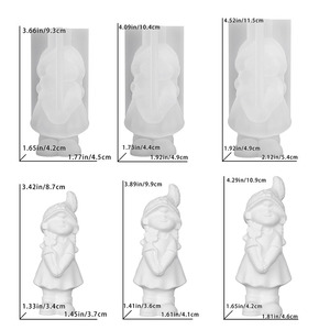 Moule à bougie en silicone 3D pour petites filles, motif poupée de dessin animé, <span class=keywords><strong>robe</strong></span> de princesse, pour la fabrication de bougies, résine, gypse, cire, argile, artisanat - Product Image 2