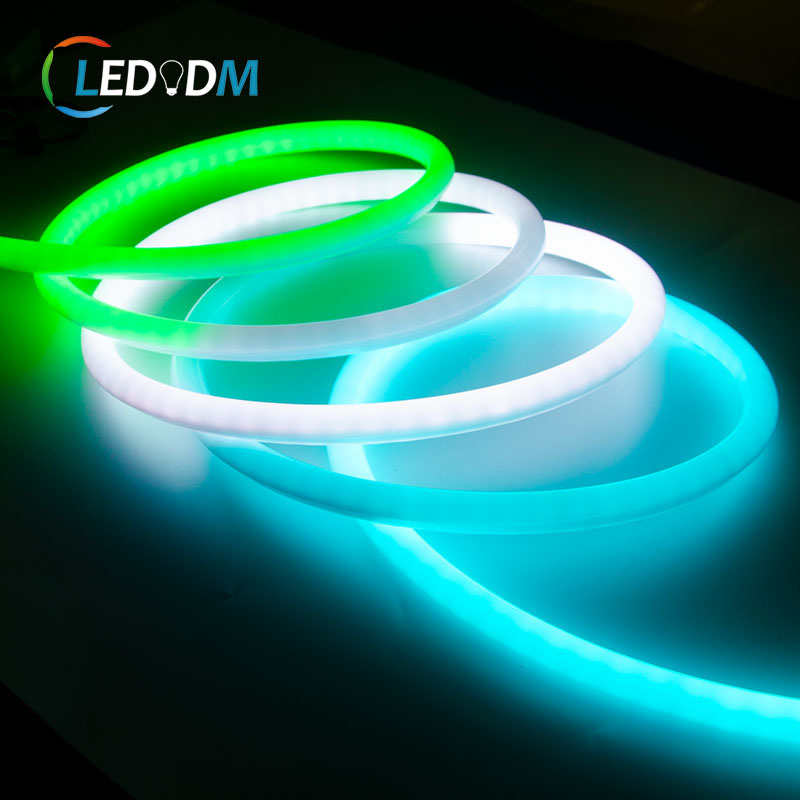 Luz de neón led flexible de 360 grados, 12v, 24v, decoraciones impermeables para exteriores, tira de luces led rgb, tubo flexible de silicona direccionable