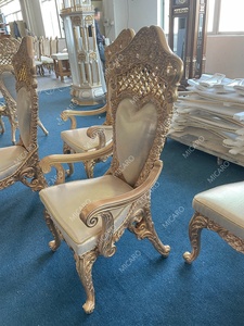 Cổ Hoàng Gia <span class=keywords><strong>Baroque</strong></span> Phong Cách Kính Hàng Đầu Bằng Gỗ Hình Chữ Nhật Bàn Ăn Set Với 8 Ghế Và Hai Căn Cứ - Product Image 6