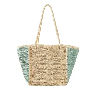 Fashionable Handbag Straw Bags Tote Summer Woven Weave Paper Braid Beach Women Straw Handbags