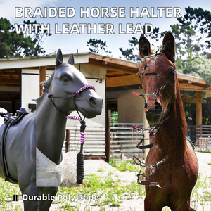 2026 Hot selling Braided Nylon <b>Rope</b> <b>Horse</b> Halter with Purple and Pink Stripes <b>Lead</b> <b>Rope</b> Included - Product Image 2