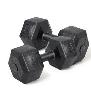 Haltères hexagonaux robustes en PE de 10 kg et 5 kg pour l'entraînement de force, la musculation et le renforcement musculaire – Équipement de gym - Product Image 6