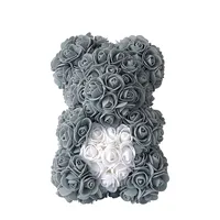 מלאכותי קישוט רוז טדי דוב 25cm עם לב פרח בעלי החיים צעצוע האהבה יום