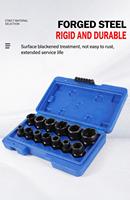 13Pcs Set Ekstraktor Mur, Kit Soket Penghilang Baut Rusak, Alat Penghapus Sekrup Hex yang Patah
