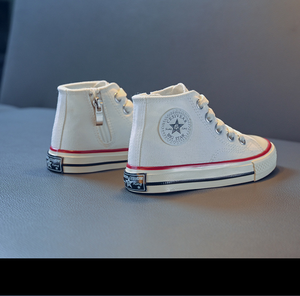 Nouvelles baskets unies pour filles 2025 – Chaussures en toile montantes unisexe pour enfants et garçons, style tendance - Product Image 6