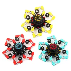 Renkli el oyuncak Fidget Spinner zinciri oyuncaklar stres giderici duyusal parmak oyuncak Robot dönüştürülmüş parmak Spinner çocuklar için