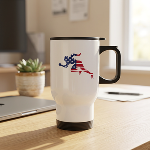 Taza de Viaje Stars Stripes, Termo Clásico, Vaso de Acero Inoxidable, Regalos Empresariales, Running Man, Bebidas Frías y Calientes - Product Image 2