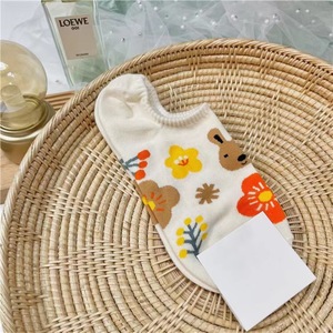 Chaussettes à imprimé floral rétro pour femmes, invisible, fille bon marché, haute qualité, fleur vintage, chaussettes courtes à la cheville, vente en gros, 2024, vente en gros - Product Image 4
