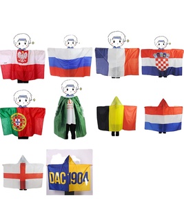 Capa de bandera de fútbol de poliéster personalizada 2024, Sudadera con capucha de campeón, Bandera de capa de cuerpo de país de todo el mundo - Product Image 2