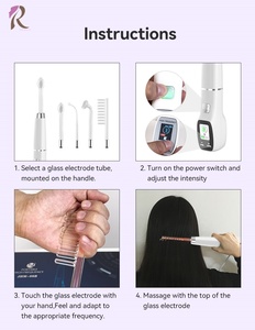 Outil de beauté multifonctionnel haute fréquence à <span class=keywords><strong>avis</strong></span> positifs, peigne droit et coudé, tubes champignons pour le rajeunissement de la peau et les soins capillaires - Product Image 5