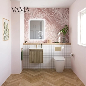 VAMA Armoires de style appartement personnalisées Offre Spéciale salle de bain avec lavabo en céramique AN01-6 - Product Image 4