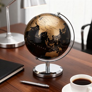 Globo Terráqueo Moderno HM1422 de 14.2cm con Base Metálica, Rotación de 360°, Globo de PVC, Decoración <span class=keywords><strong>para</strong></span> Hogar, Oficina, Escritorio, Regalo Escolar, Venta al Por Mayor - Product Image 6
