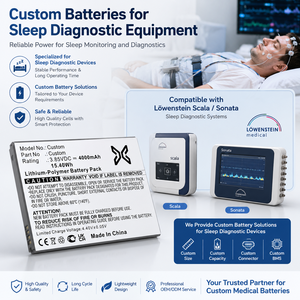 Batterie personnalisée pour équipement de diagnostic du sommeil compatible avec le moniteur de sommeil Lowenstein Scala Sonata, dispositif <span class=keywords><strong>médical</strong></span> OEM - Product Image 2