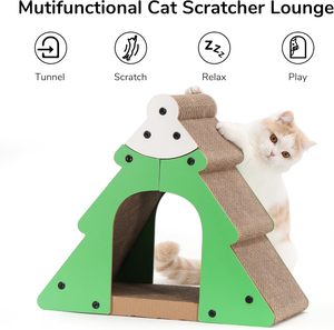 16,8 polegadas Papelão Cat <span class=keywords><strong>Scratcher</strong></span>: Vertical/Horizontal Pad, Túnel Cozy-Sofá Lounge Bed, 22 Lbs <span class=keywords><strong>Max</strong></span> Load - Product Image 2