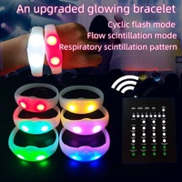 Bracelet LED en silicone pour la course nocturne, étanche, 15 couleurs, réfléchissant et activé par le son, pour activités de plein air