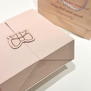 Caja de Regalo de Doble Apertura con Lazo Rosa Personalizado, Caja de Embalaje de Lujo <span class=keywords><strong>para</strong></span> Perfumes y Joyas con Impresión de Logotipo, Protección Ambiental, Compatible - Product Image 2