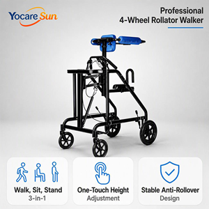 <span class=keywords><strong>Deambulatore</strong></span> per Riabilitazione dell'Emiplegia 3 in 1 <span class=keywords><strong>con</strong></span> Seduta, Freni e Altezza Regolabile - Product Image 1